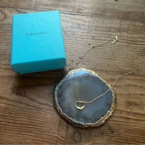 Authentic Tiffany & Co.® Elsa Peretti® Open Heart Pendant Necklace, 18k Gold